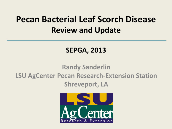 pecan bacterial leaf scorch disease