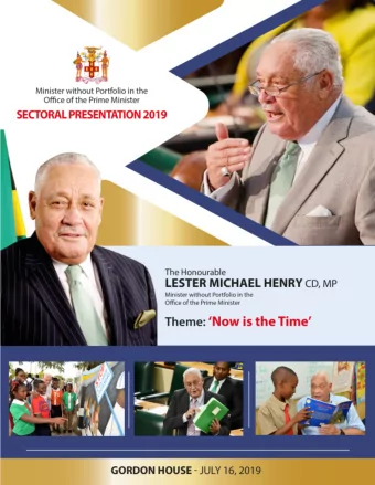 SECTORAL PRESENTATION 2019  HON. L. MICHAEL HENRY CD, MP  Minister without Portgolio, Offjce of the