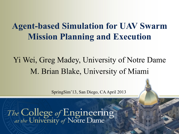 agent based simulation for uav swarm mission planning and
