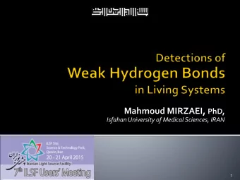 2  3  Strong Hydrogen Bonds are Well Known  N O F Atoms and H Bridge  N-H  N (O F)