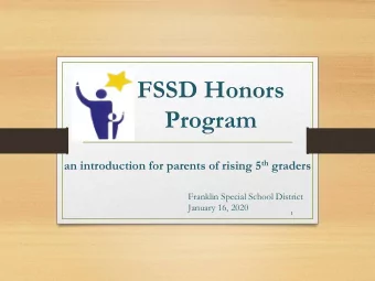 Program an introduction for parents of rising 5 th graders  Franklin Special School District