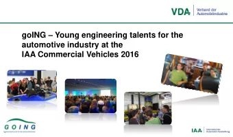 goING  Young engineering talents for the  automotive industry at the  IAA Commercial Vehicles