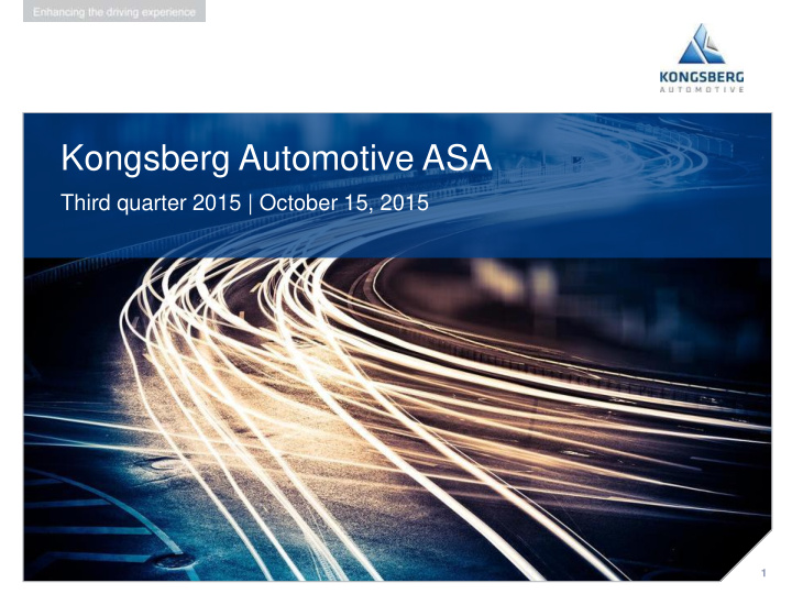 kongsberg automotive asa