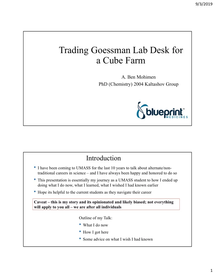 trading goessman lab desk for a cube farm
