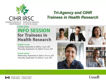 2  3  https://cihr-irsc.gc.ca/e/51917.html  News for researchers  This dedicated