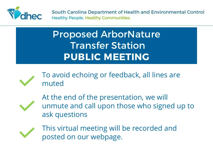 proposed arbornature transfer station public meeting