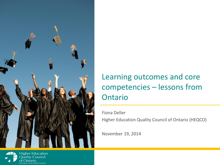 learning outcomes and core competencies lessons from