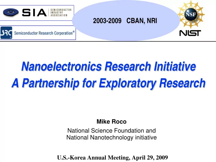 nanoelectronics research initiative nanoelectronics