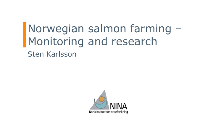 norwegian salmon farming monitoring and research