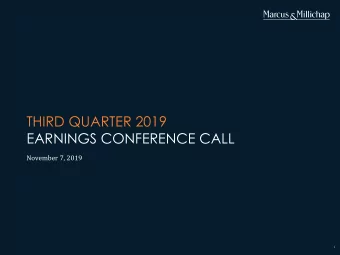 THIRD QUARTER 2019  EARNINGS CONFERENCE CALL  November 7, 2019  1  FORWARD-LOOKING STATEMENTS