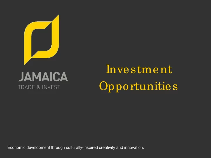 investment opportunities