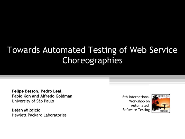 towards automated testing of web service choreographies