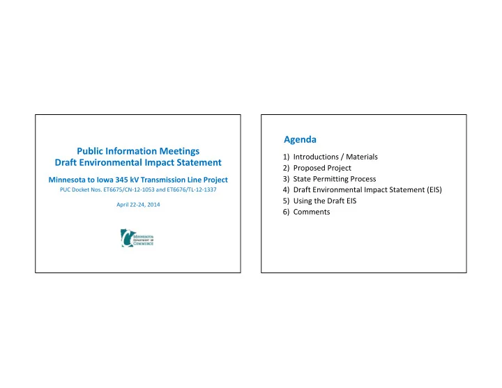 agenda public information meetings