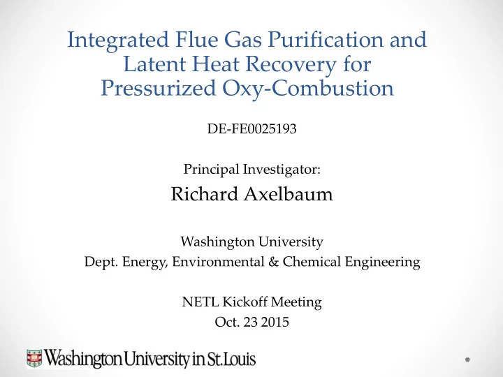 pressurized oxy combustion