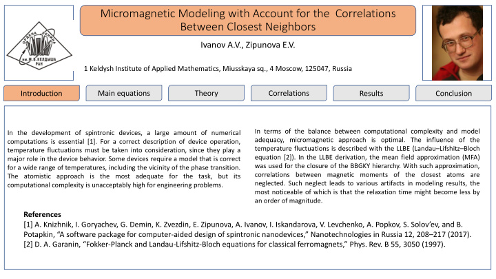 micromagnetic modeling with account for the correlations