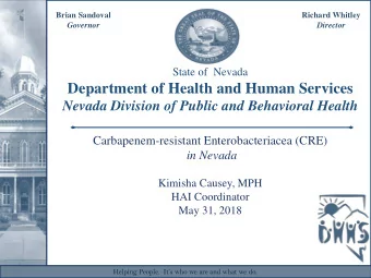 Department of Health and Human Services  Nevada Division of Public and Behavioral Health