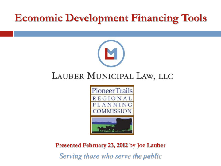 economic development financing tools