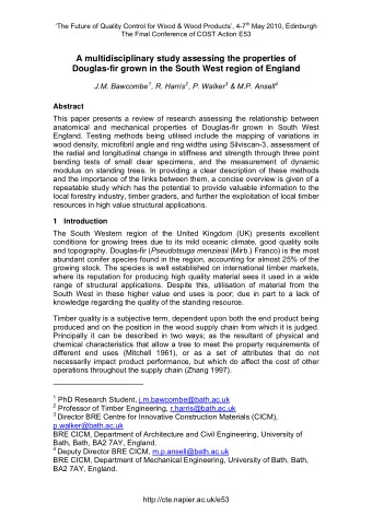 A multidisciplinary study assessing the properties of  Douglas-fir grown in the South West region