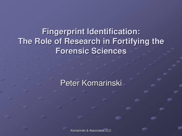 fingerprint identification fingerprint identification the