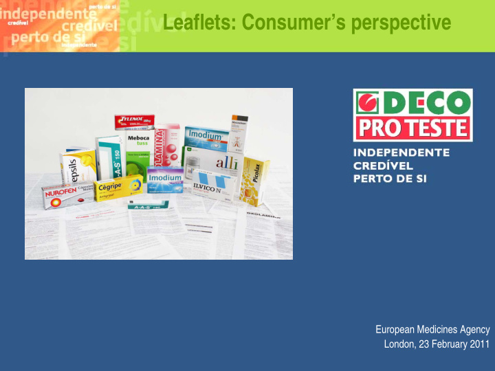 leaflets consumer s perspective