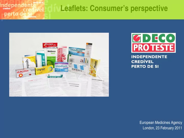 leaflets consumer s perspective