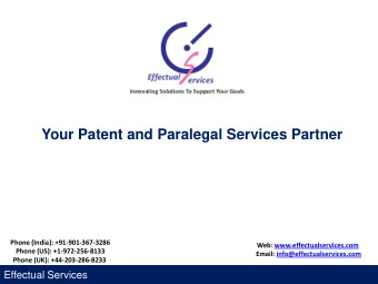 Your Patent and Paralegal Services Partner  Phone (India): +91-901-367-3286  Web: