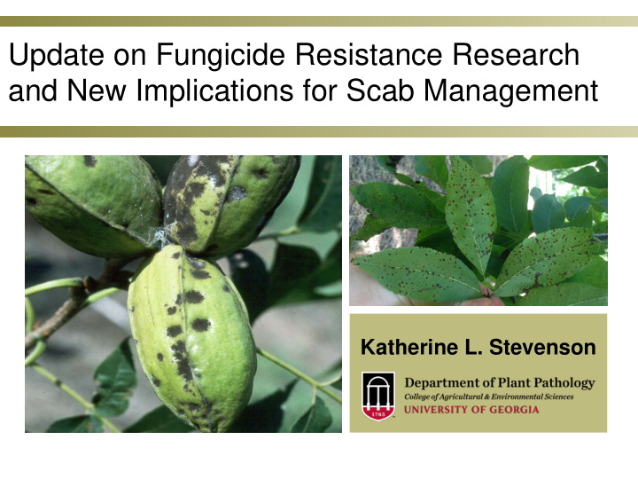update on fungicide resistance research and new