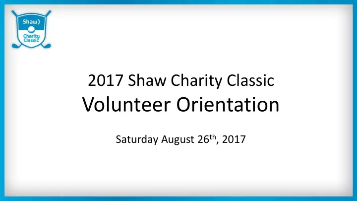 volunteer orientation