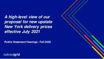 proposal for new upstate  New York delivery prices  effective July 2021  Public Statement Hearings
