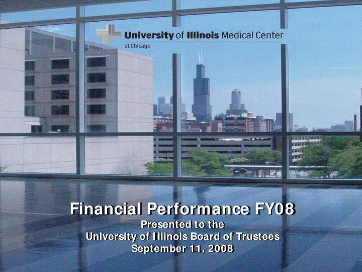 financial performance fy08