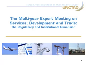 The Multi-year Expert Meeting on  Services; Development and Trade:  the Regulatory and
