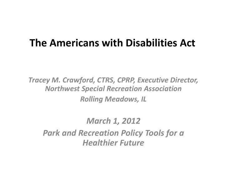 the americans with disabilities act
