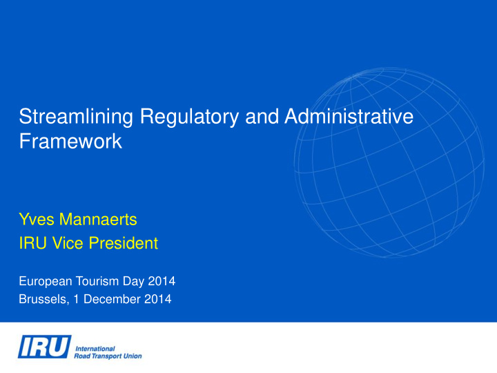 streamlining regulatory and administrative