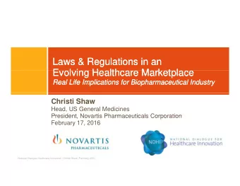 Laws  Laws &amp;  &amp; Regulations in an  Regulations in an  Evolving Healthcare Marketplace  E  E
