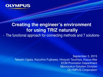 Creating the engineers environment  for using TRIZ naturally  -  The functional approach for