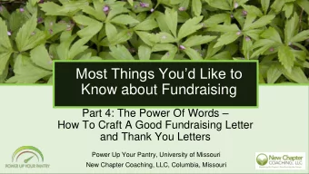 Most Things Youd Like to  Know about Fundraising Part 4: The Power Of Words   How To Craft A