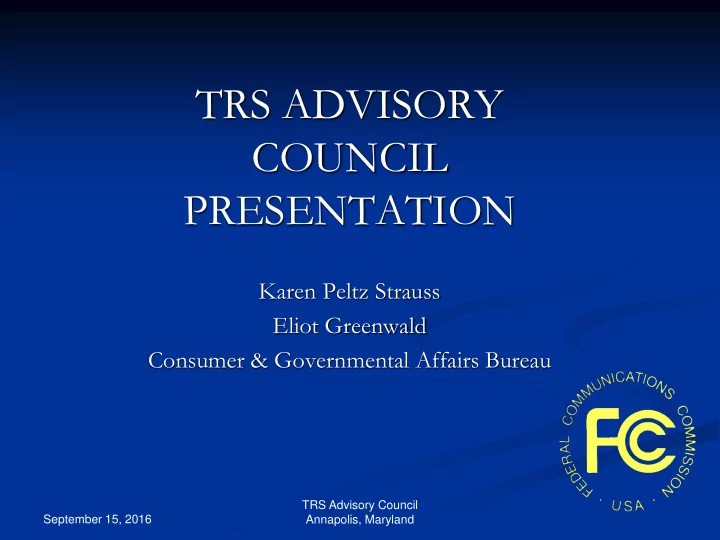 presentation karen peltz strauss eliot greenwald consumer