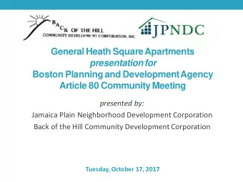 General Heath Square Apartments presentation for  Boston Planning and Development Agency  Article