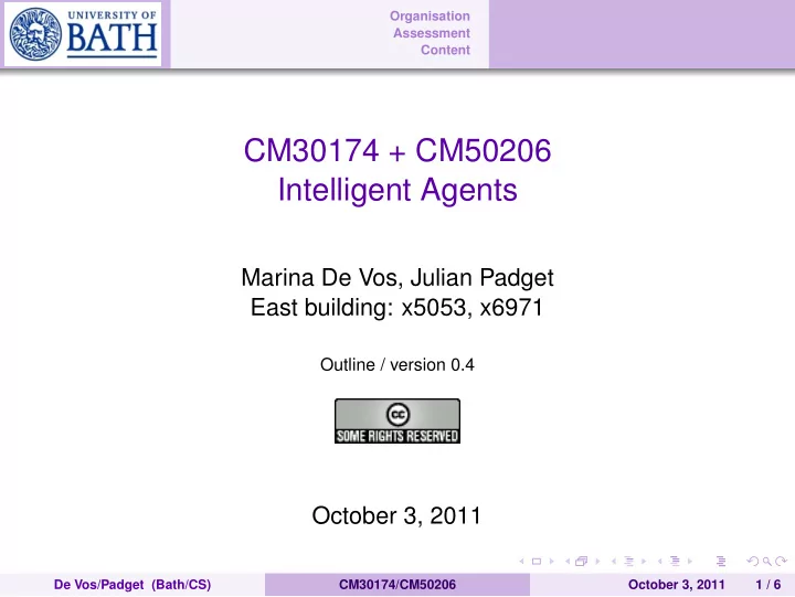 cm30174 cm50206 intelligent agents