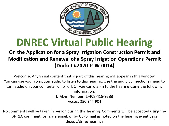 dnrec virtual public hearing
