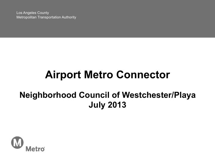 airport metro connector