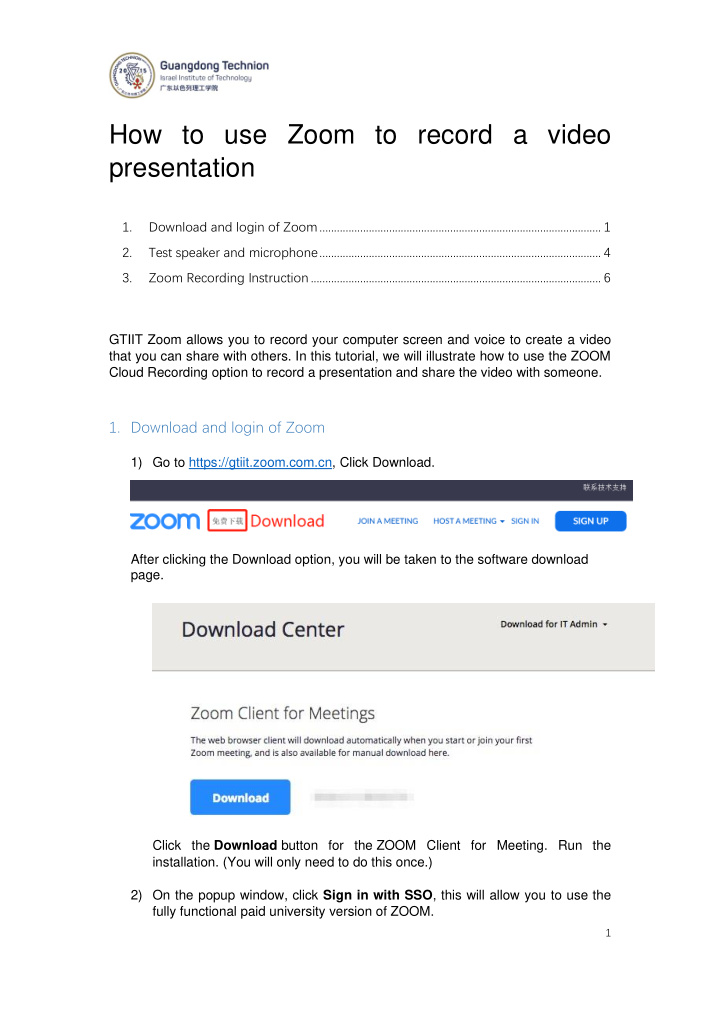 how to use zoom to record a video presentation