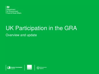 UK Participation in the GRA  Overview and update  About the GRA  The GRA brings countries