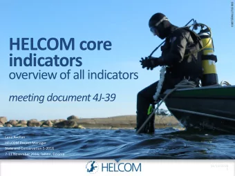 HELCOM core  indicators  overview of all indicators  meeting document 4J-39  Lena Avellan  HELCOM