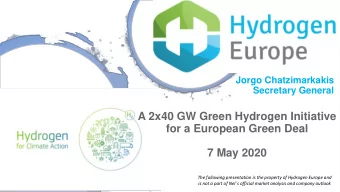 A 2x40 GW Green Hydrogen Initiative  for a European Green Deal  7 May 2020  The following