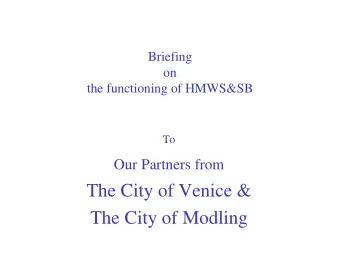 The City of Venice &amp;  The City of Modling  HMWSSB-Evolution  Water Works Department,  Municipal