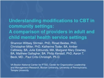 Acknowledgements   Philadelphia Department of Behavioral  Health and Intellectual disAbilities