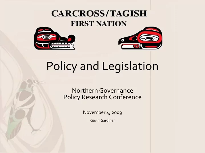 policy and legislation