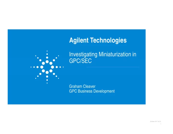agilent technologies agilent technologies