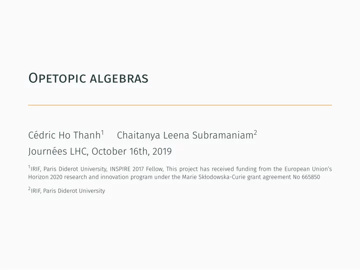 opetopic algebras